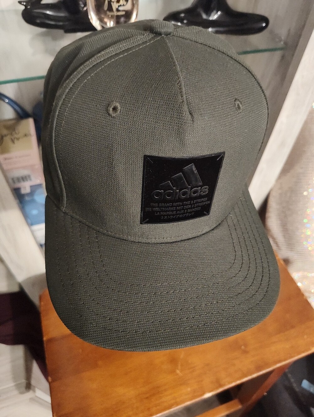 Adidas Olive Green Structured Baseball Cap Aeroready Hat Olive Green Like New